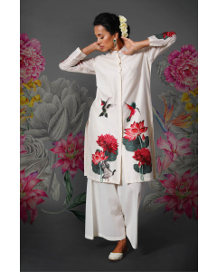 Printed Silk Chanderi Kurta and palazzo