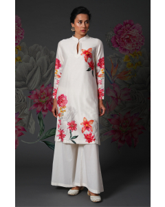 Printed Silk Chanderi Kurta with Palazzo