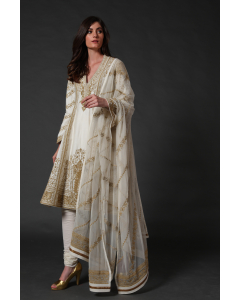 Ivory Hand Embroidered Kurta Set