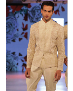 IVORY CHANDERI EMBROIDERED JACKET