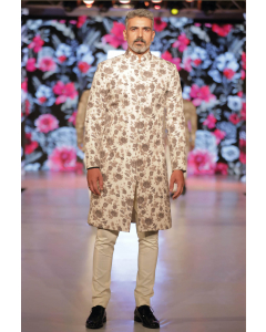 IVORY PRINTED SHERWANI