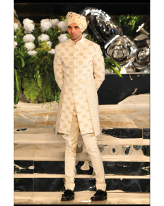 IVORY MATKA SILK SHERWANI