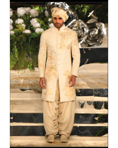 IVORY MATKA SILK SHERWANI