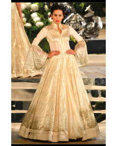 Ivory embroidered Anarkali Only