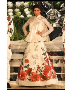 Ivory quilted skirt