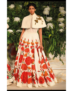 Ivory embroidered lehenga set