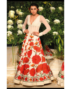 Ivory embroidered anarkali