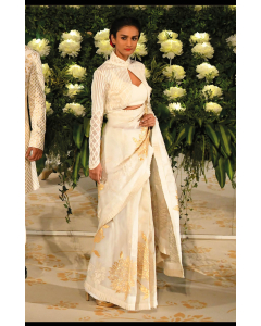 Ivory saree with jacket