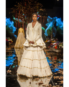 Ivory Cricnkled Skirt With Top