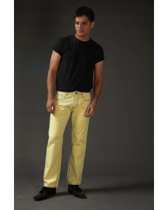 Single Yellow Color Relax Fit Jeans