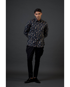 Black Mughal Printed Shirt