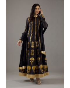 Chanderi Silk Gold Foil Kalidar Set