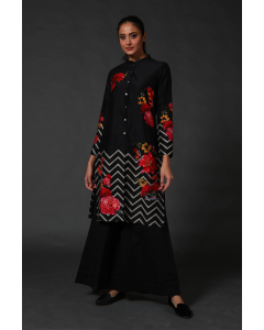 Chanderi Tunic Paired Up With Cotton Plazzo