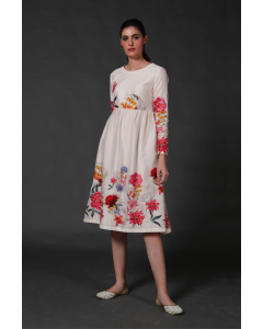 Chanderi Dress With Light Voile Linning