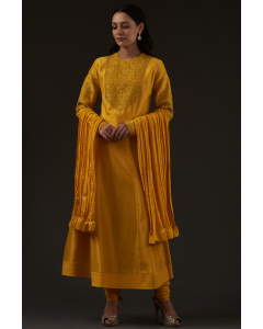 Embroidered Kalidar Kurta Set