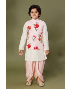 Pink Floral Digital Printed Bundi