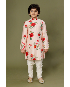 Pink Floral Digital Printed Kurta Set