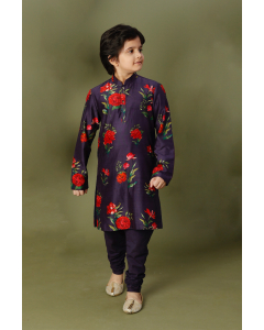 Indigo Floral Digital Printed Kurta Set