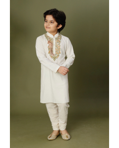 Embroidered Neckline Kurta Set