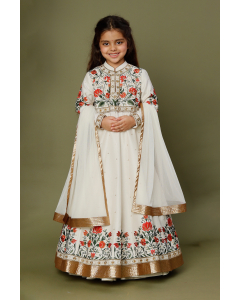 Floral Embroidered Yoke Anarkali Set