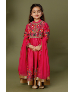 Floral Embroidered Yoke Anarkali Set