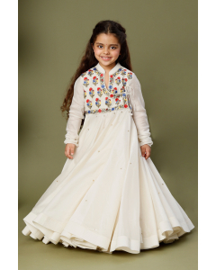 Floral Embroidered Yoke Anarkali Set