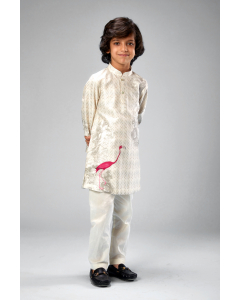 Chanderi Swan Printed Kurta Set