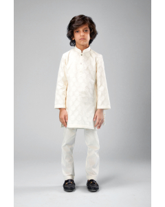 Chanderi Ivory Cut Work Kurta Set