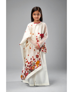 Chanderi Printed Short Kurti N Loose Pant With Printed Dupatta