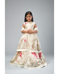Chanderi Printed Lehanga Set With Printed Dupatta