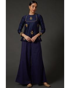 Indigo Blue Embroidered Tunic