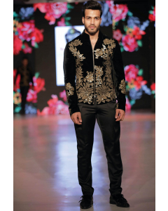 BLACK EMBROIDERED JACKET