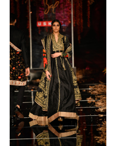 Black Embroidery Anarkali Set