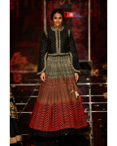 Black Embroidery Jacket With Lehenga