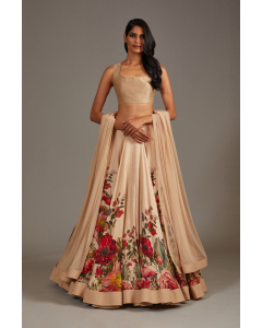 Satin Lehenga With Silk Chanderi Blouse