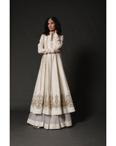 Women's Ivory Embroidered Anarkali Set