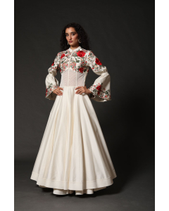 Ivory Chanderi Anarkali Set