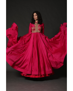 Fuchsia Embroidered Anarkali Set