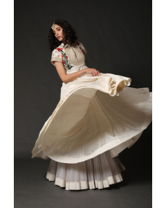 Ivory Embroidered Anarkali Set