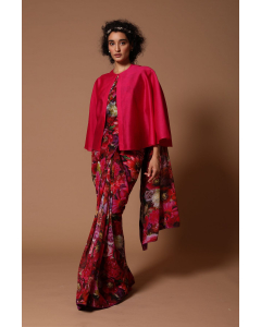 Saree With Cape