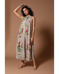 Pewter Floral Printed Dress
