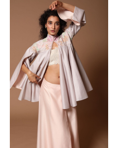 Flared Jacket With Drape Skirt