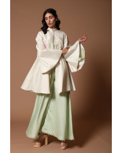 Ivory Embroidered Jacket Set