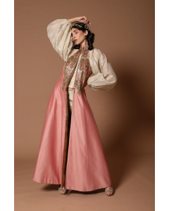 Rose Pink Hand Embroidered Jacket Set