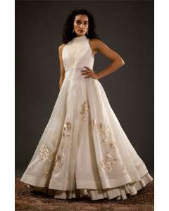 Ivory Resham & Thread Embroidered Anarkali Set
