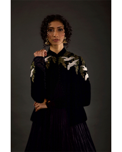 Black Embroidered Short Jacket