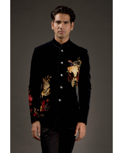 Men's Digital Printed Embroidered Bandhgala