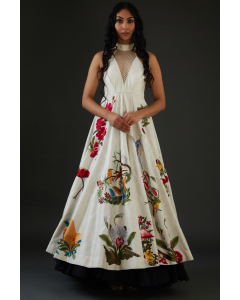 Ivory Embroidered Anarkali Set