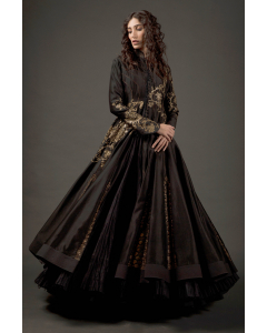 Black Embroidered Long Jacket