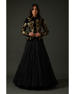 Black Embroidered Short Jacket